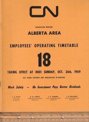 Canadian National Alberta Area 1969