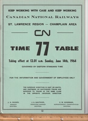 Canadian National Champlain Area 1964