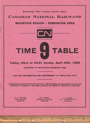 Canadian National Edmonton Area 1965