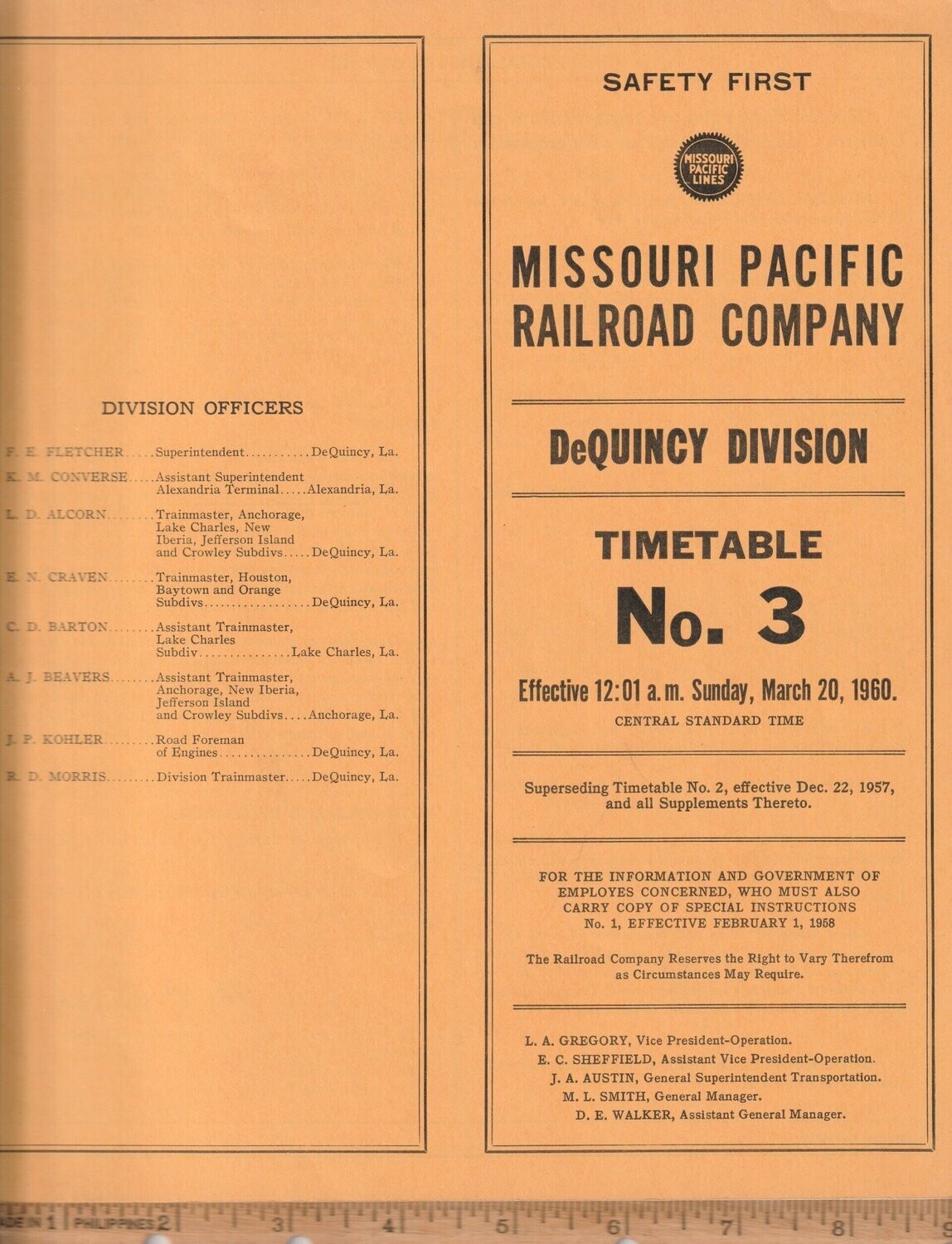 MIssouri Pacific DeQuincy Division 1960