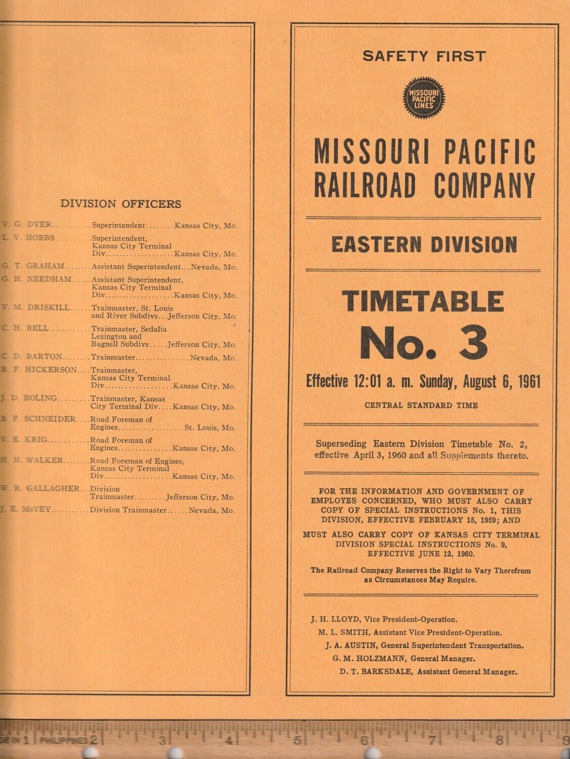 Missouri Pacific Eastern Division 1961