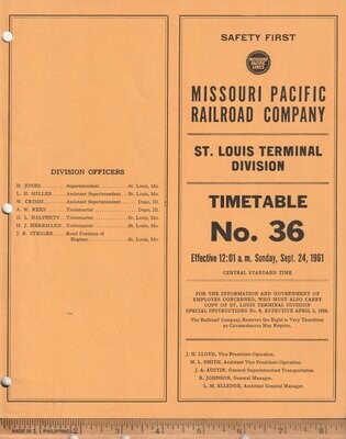 MIssouri Pacific St. Louis Terminal Division 1961