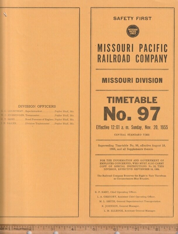Missouri Pacific Missouri Division 1955