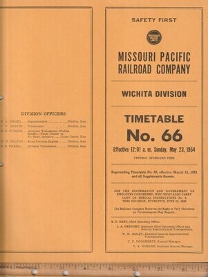 Missouri Pacific Wichita Division 1954