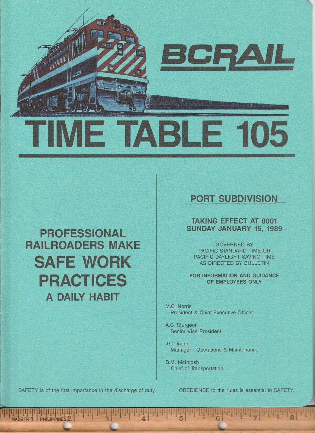 BC Rail Port Subdivision 1989