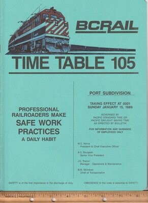 BC Rail Port Subdivision 1989