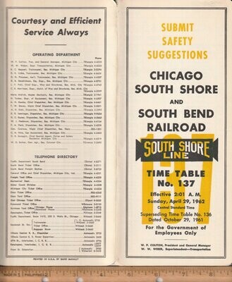 Chicago, South Shore and South Bend Railroad 1962