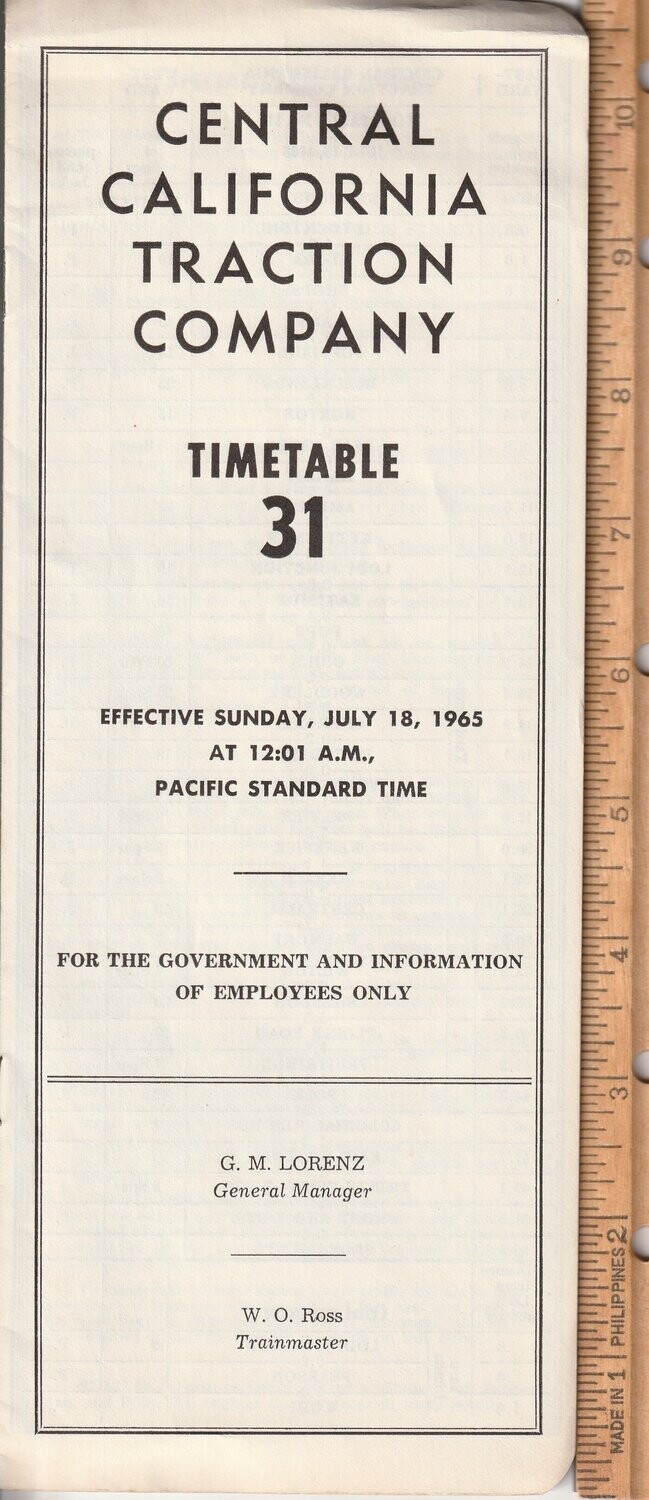 Central California Traction Company 1965
