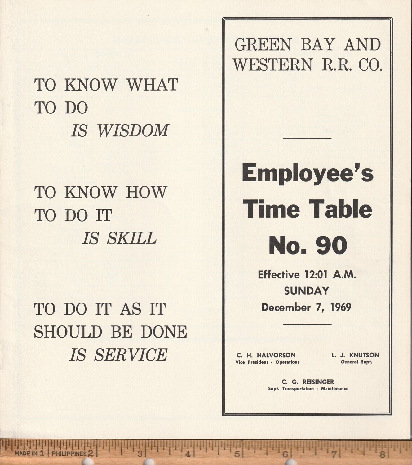 Green Bay and Western Railroad 1969