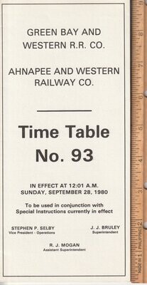 Green Bay and Western Railroad 1980