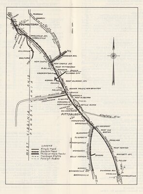 Pittsburgh & Lake Erie Railroad map 1966