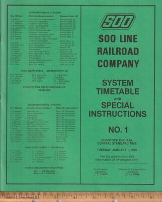 Soo Line Railroad 1985