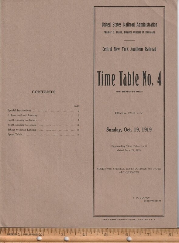 Central New York Southern Railroad 1919