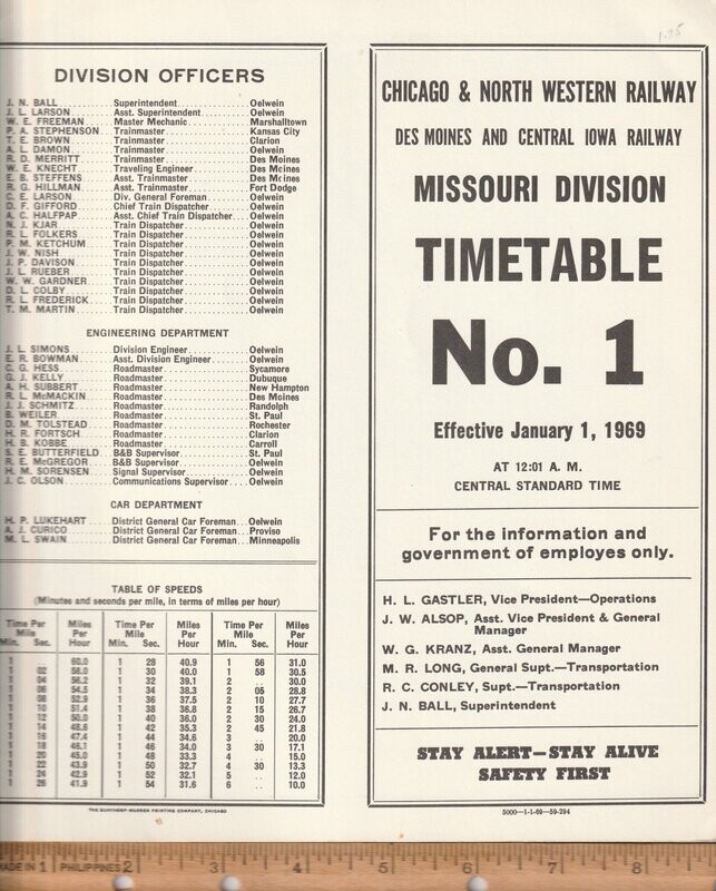 Chicago & North Western Missouri Division 1969