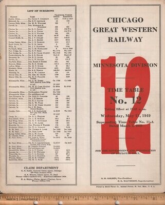 Chicago Great Western Minnesota Division 1949