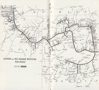 Denver & Rio Grande Western Railroad map 1986