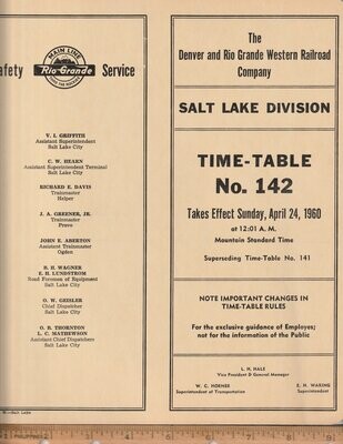 Denver and Rio Grande Western Salt Lake Division 1960
