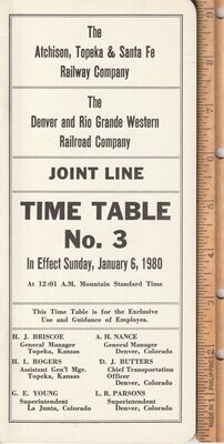 Santa Fe-Denver and Rio Grande Western Joint Line 1980