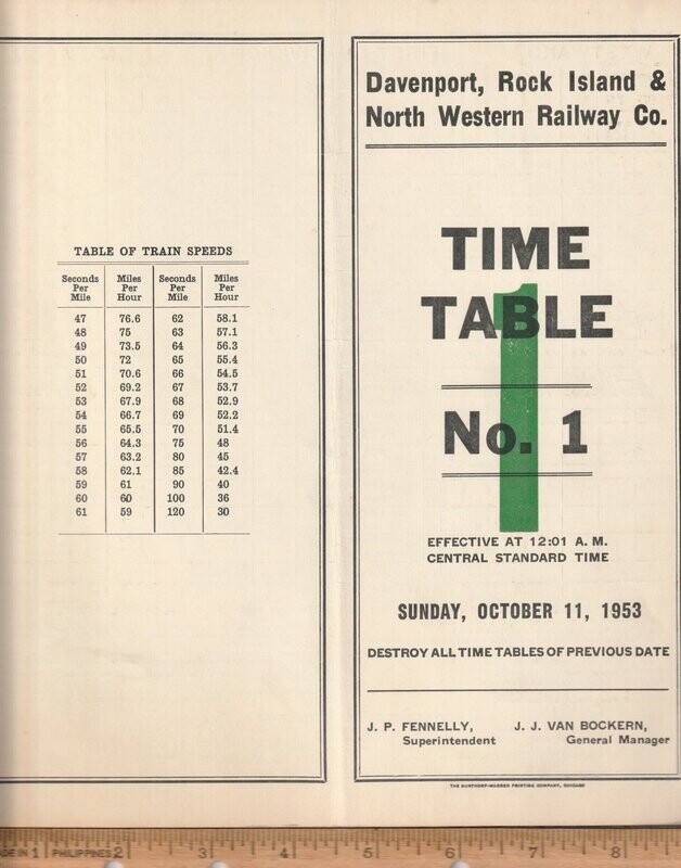 Davenport, Rock Island & North Western Railway 1953