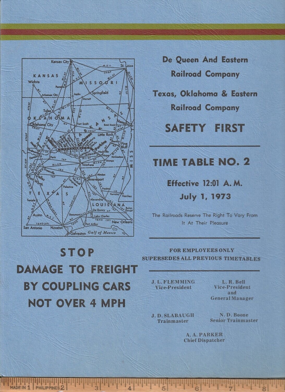 DeQueen and Eastern Railroad / Texas, Oklahoma & Eastern Railroad 1973