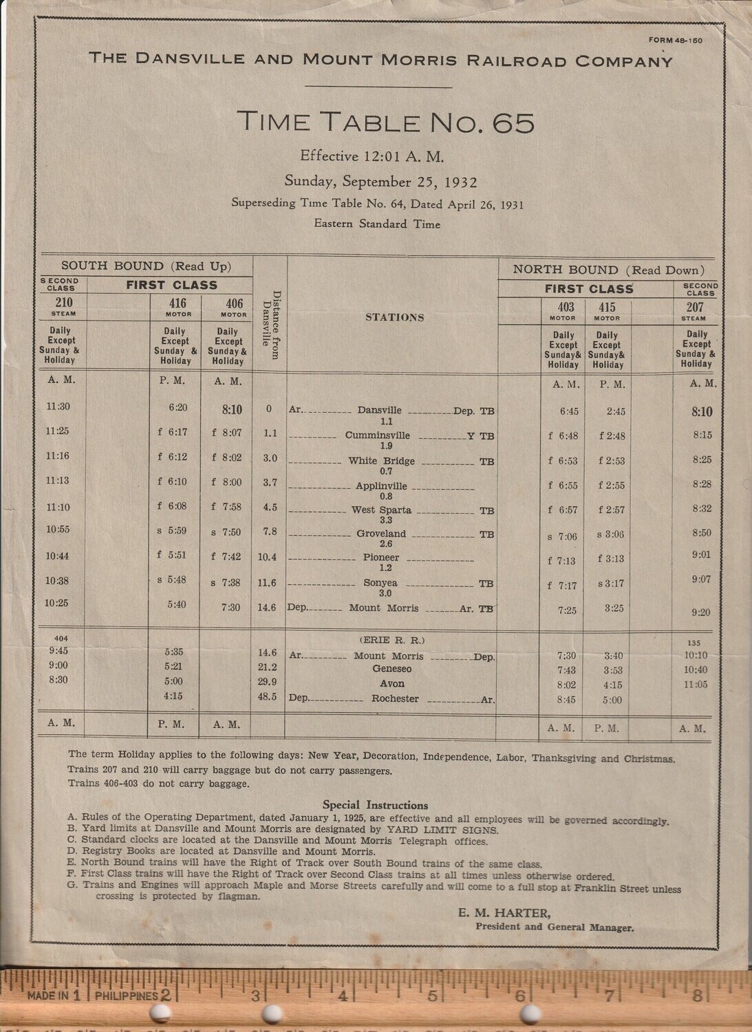 Dansville and Mount Morris Railroad 1932