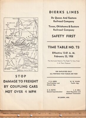 DeQueen and Eastern Railroad / Texas, Oklahoma & Eastern Railroad 1958