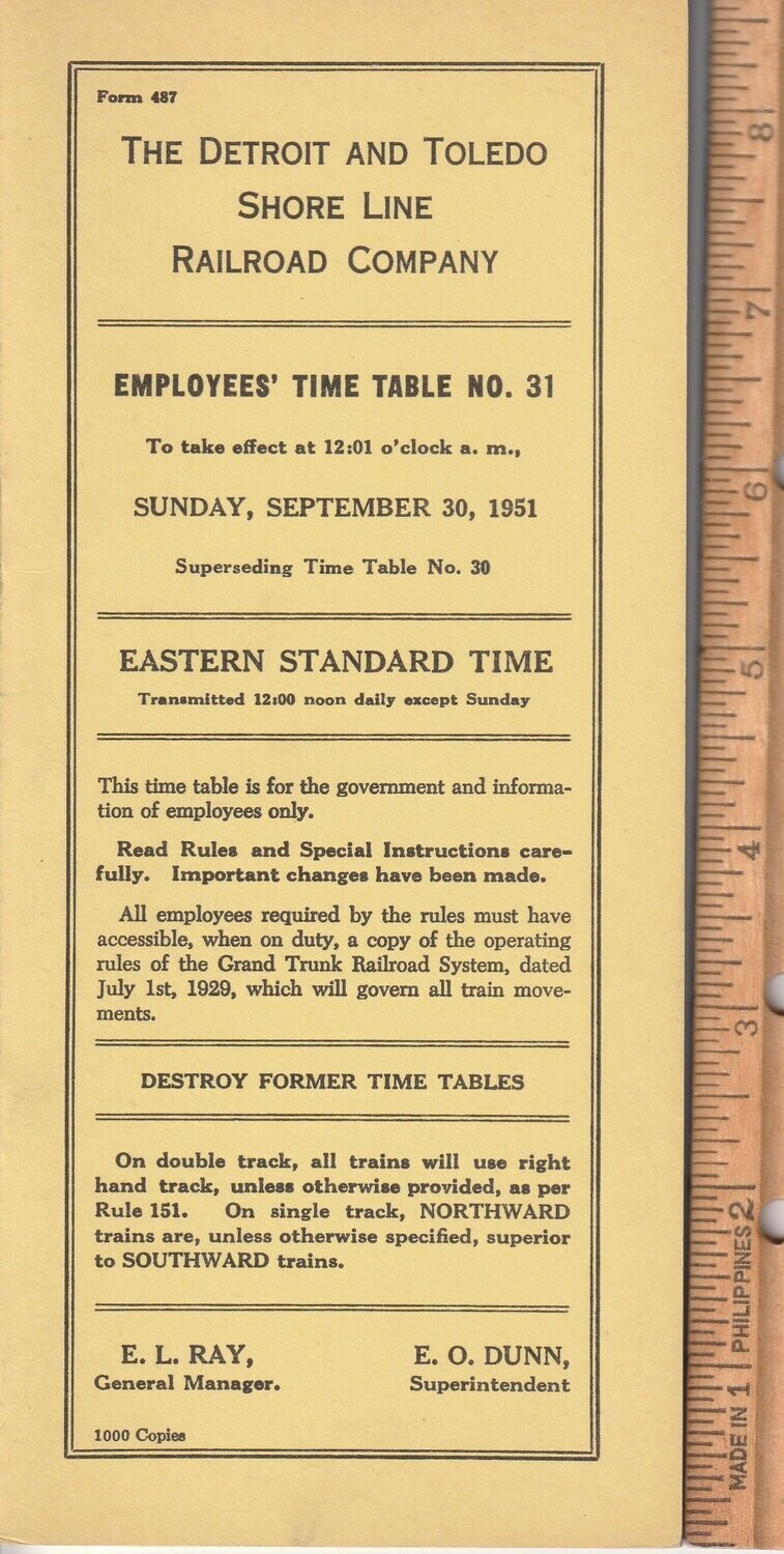 Detroit and Toledo Shore Line Railroad 1951