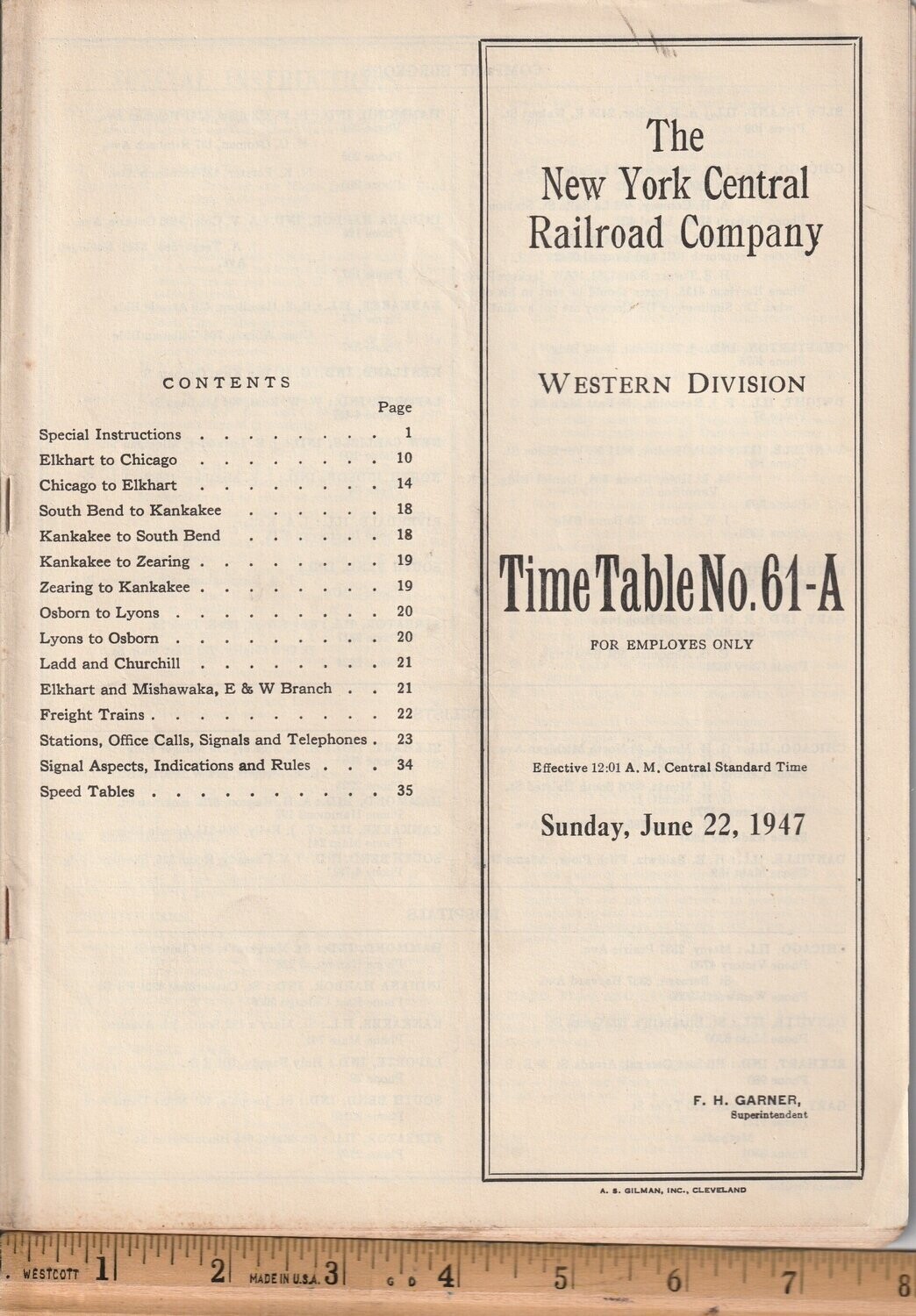 New York Central Western Division 1947