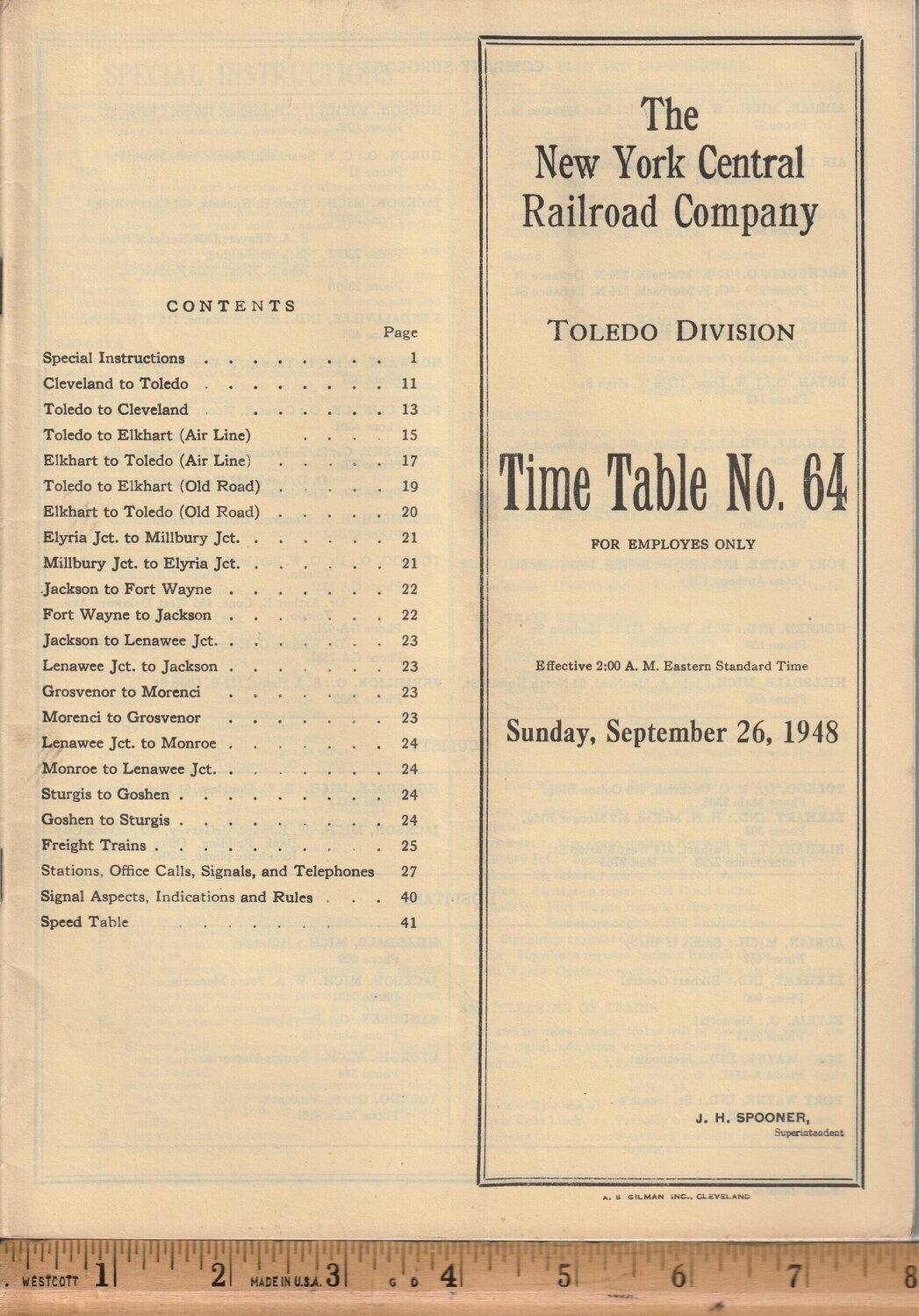 New York Central Toledo Division 1948