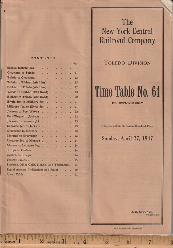 New York Central Toledo Division 1950