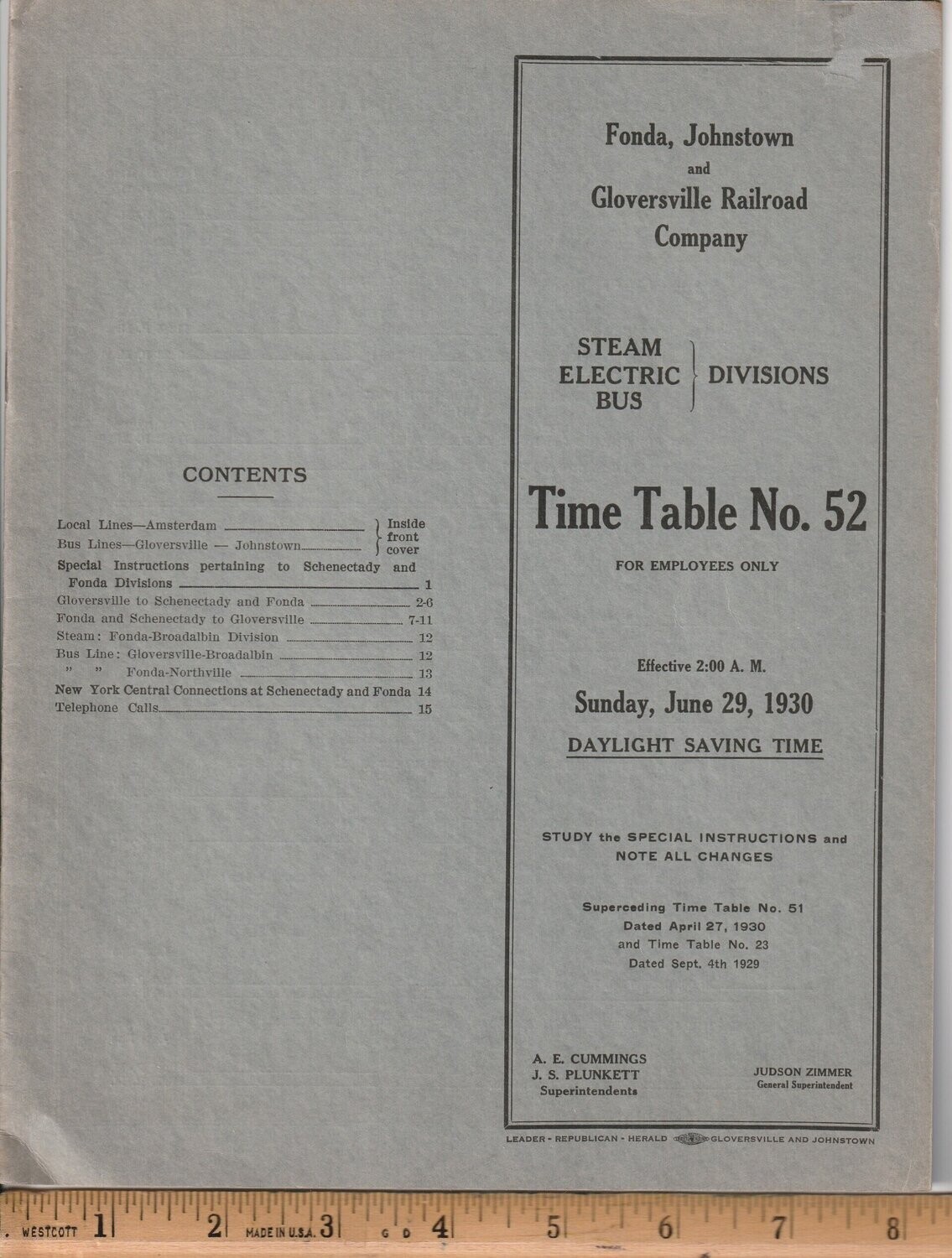 Fonda, Johnstown and Gloversville Railroad 1930