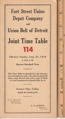 Fort Street Union Depot and Union Belt of Detroit 1949