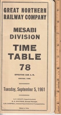 Great Northern Mesabi Division 1961