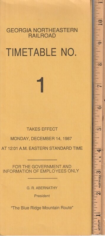 Georgia Northeastern Railroad 1987