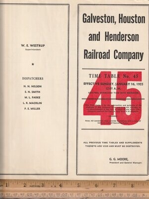 Galveston, Houston and Henderson Railroad 1955