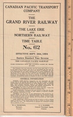 Grand River Railway / Lake Erie and Northern Railway 1954