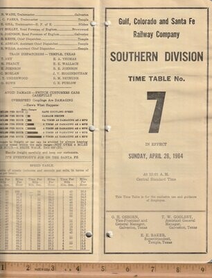 Gulf, Colorado and Santa Fe Southern Division 1964