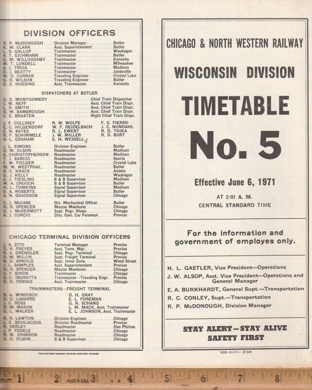 Chicago & North Western Wisconsin Division 1971
