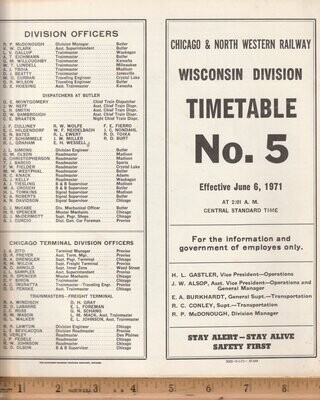 Chicago & North Western Wisconsin Division 1971