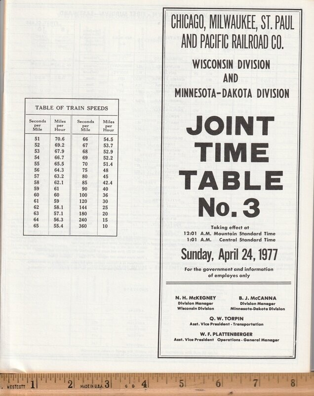 Milwaukee Road Wisconsin and Minnesota-Dakota Divisions 1977