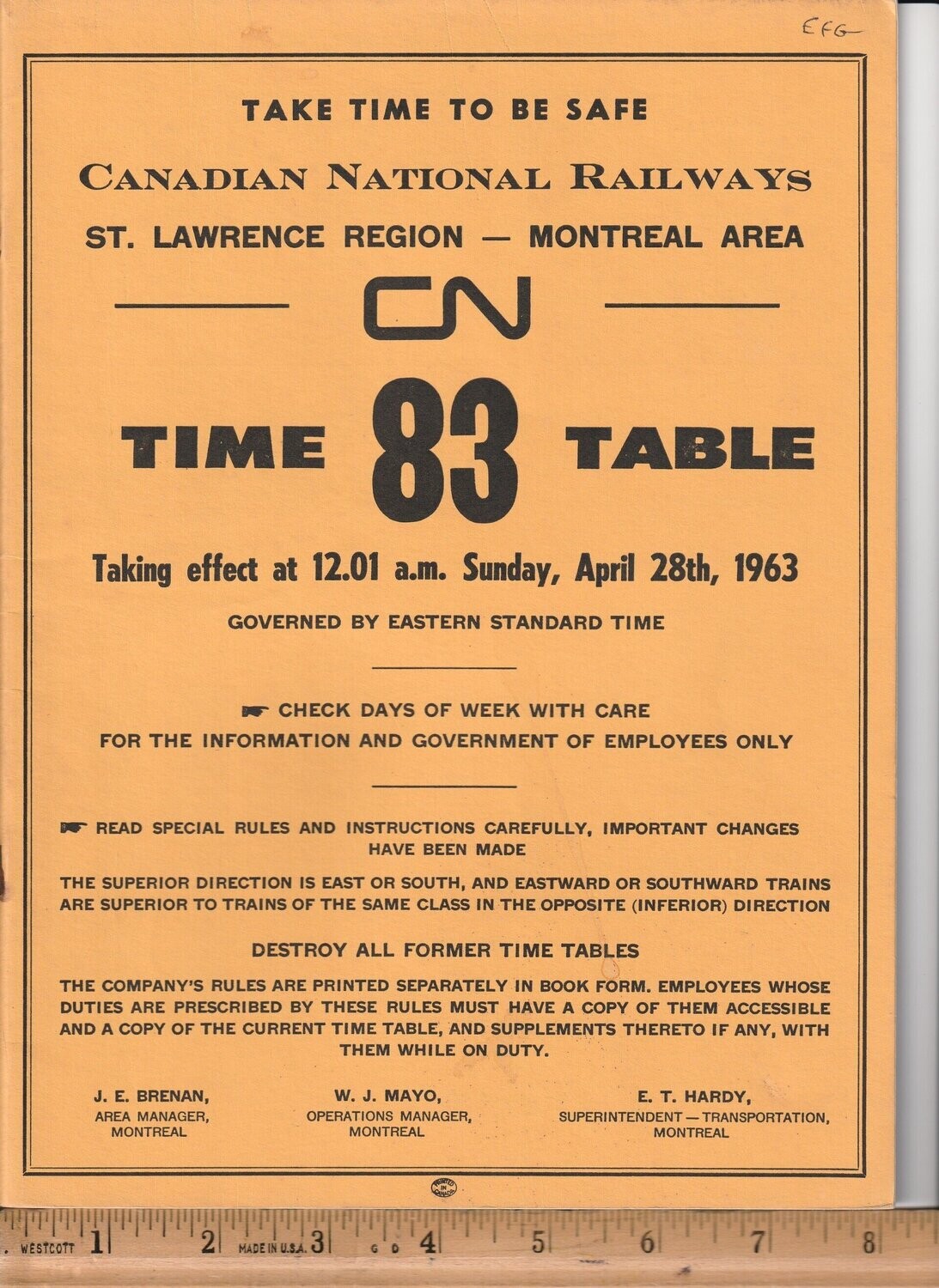Canadian National Montreal Area 1963