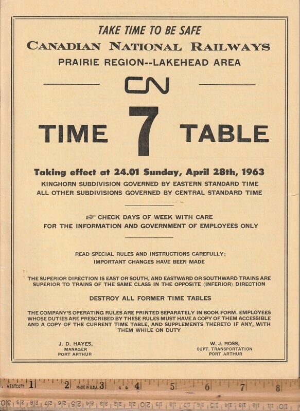 Canadian National Lakehead Area 1963