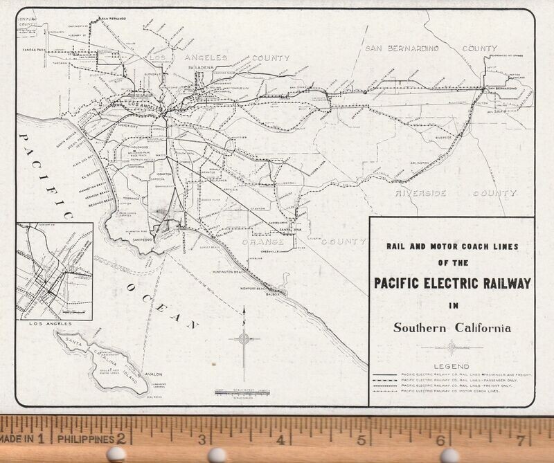 Pacific Electric Railroad map 1944