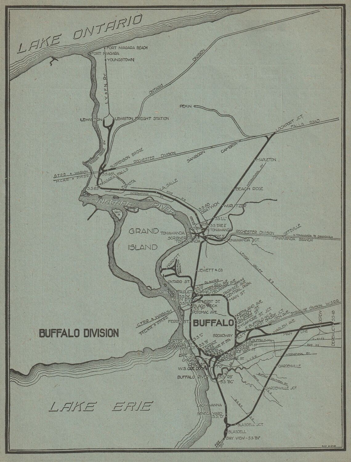 New York Central Buffalo Terminal  Map 1923
