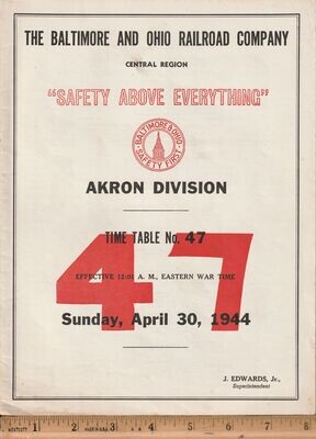 Baltimore & Ohio Akron Division 1944