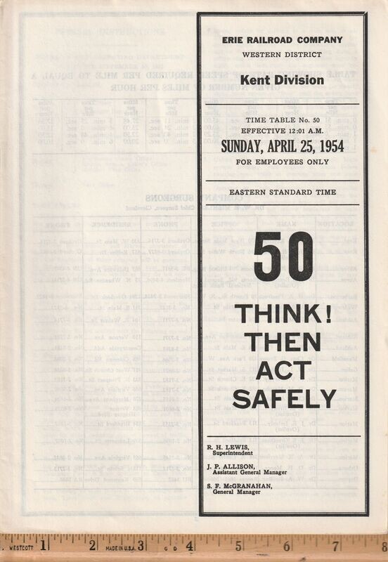 Erie Kent Division 1954