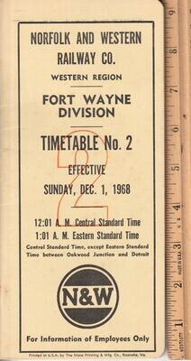 Norfolk & Western Fort Wayne Division 1968