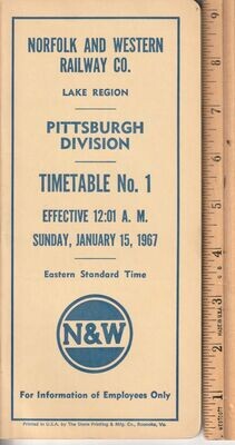 Norfolk & Western Pittsburgh Division 1967