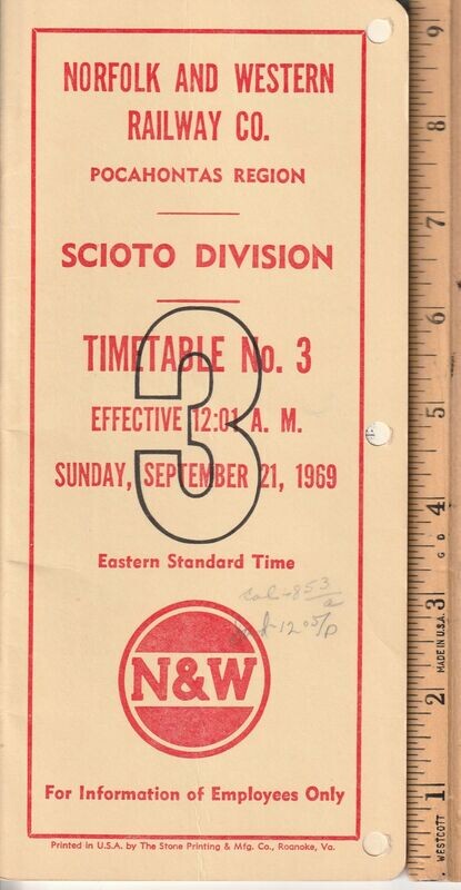 Norfolk & Western Scioto Division 1969