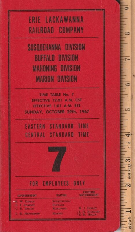 Erie Lackwanna Susquehanna, Buffalo, Mahoning and Marion Divisions 1967